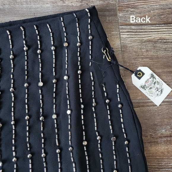 NWT Black with Silver Beaded Skirt size 28 - Picture 7 of 10